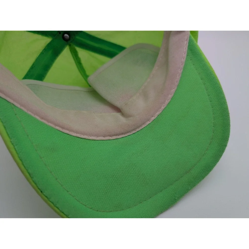 Vintage Breckenridge Ski Hat Neon Green Snapback Pink Embroidery Retro Cap